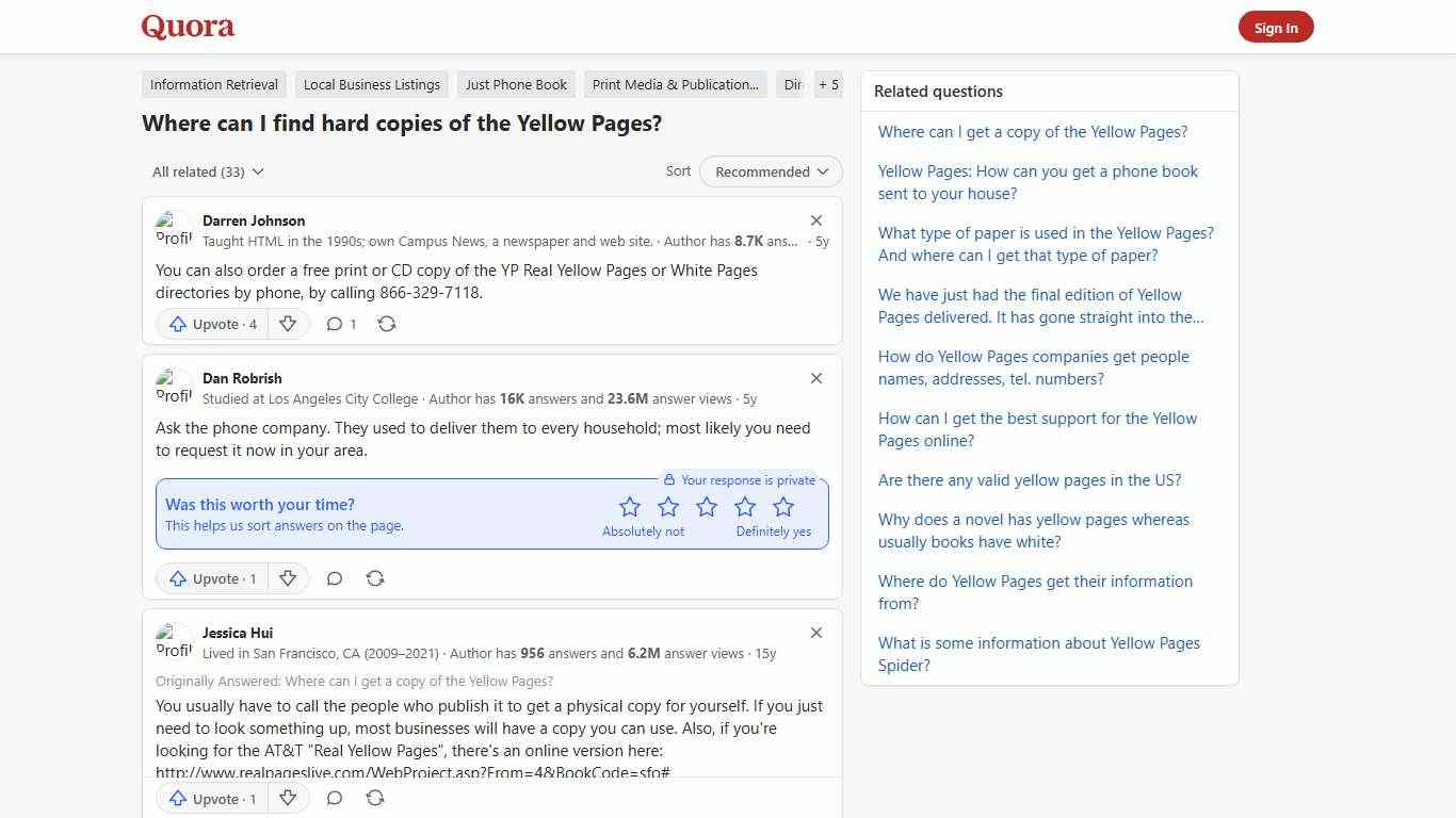 Where can I find hard copies of the Yellow Pages? - Quora